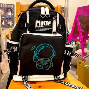 Kids boy backpack space astronaut